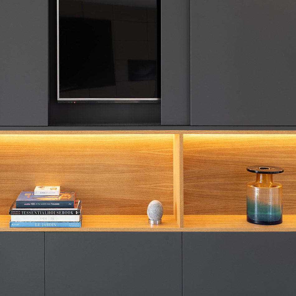 Bibliothèque et rangement sur mesure — détail du projet 6