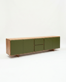 Console MONOLITHE en chêne massif avec finition verte – vue 5 — vue 5